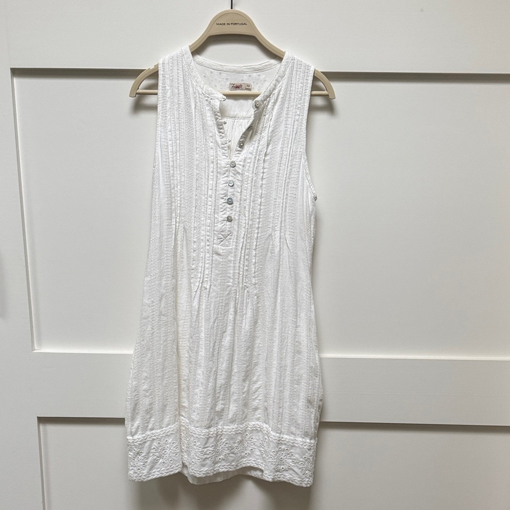 Faherty White Textured Tank Top